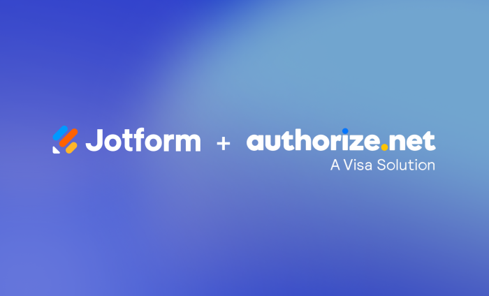 Jform은 기업이 Visa Acceptance Solution인 Authorize.net을 통해 원활하게 결제를 수집하고 관리할 수 있도록 지원합니다